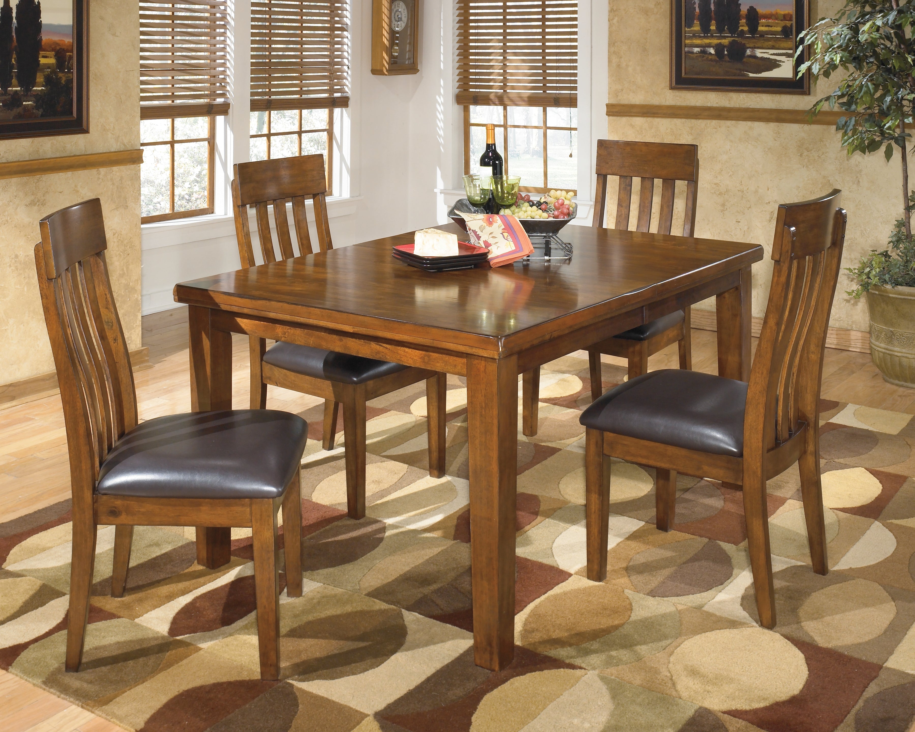 Ralene Medium Brown Dining Table with 4 Chairs