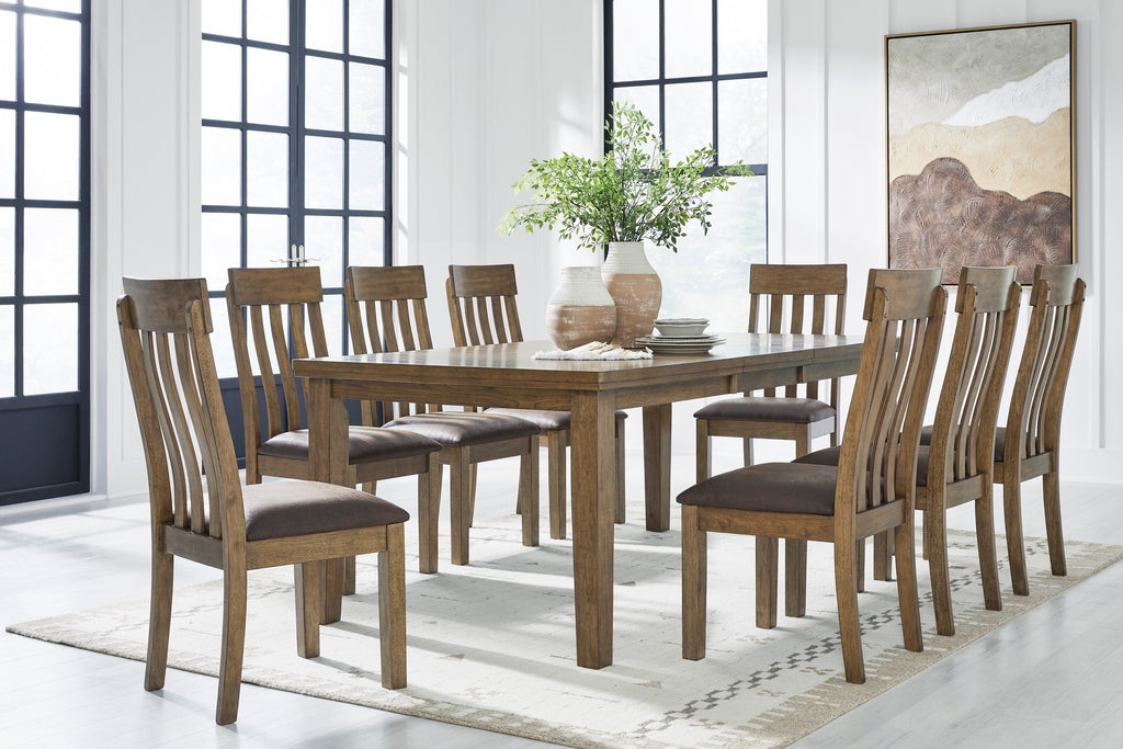 Urbinforte Light Brown Extension Dining Table and 8 Chairs