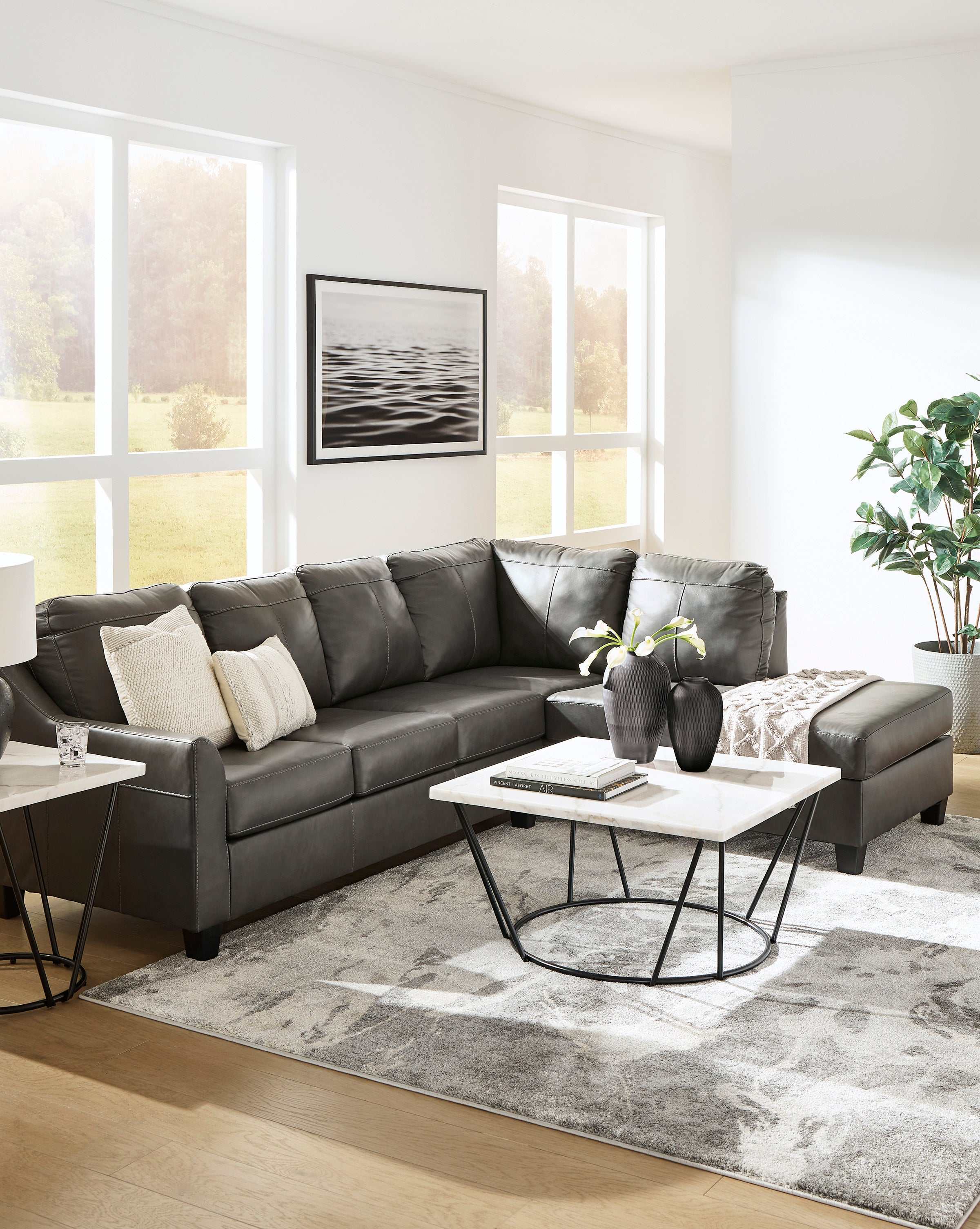 Valderno Fog 2pc Sectional Sofa w/ Chaise