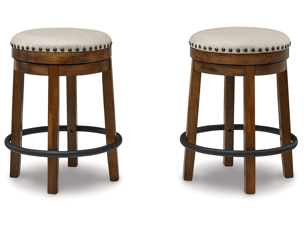 Valebeck Beige/Brown Counter Height Barstool (Set of 2)
