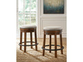 Valebeck Beige/Brown Counter Height Barstool (Set of 2)