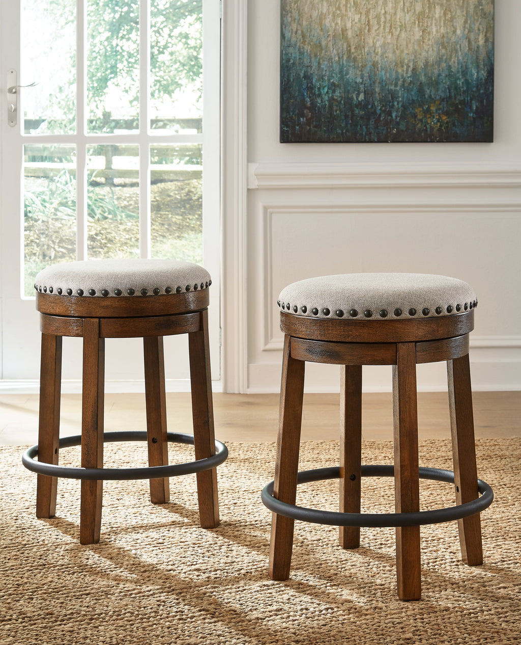 Valebeck Beige/Brown Counter Height Stool
