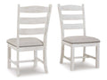 Valebeck Beige & White Dining Side Chair (Set of 2)