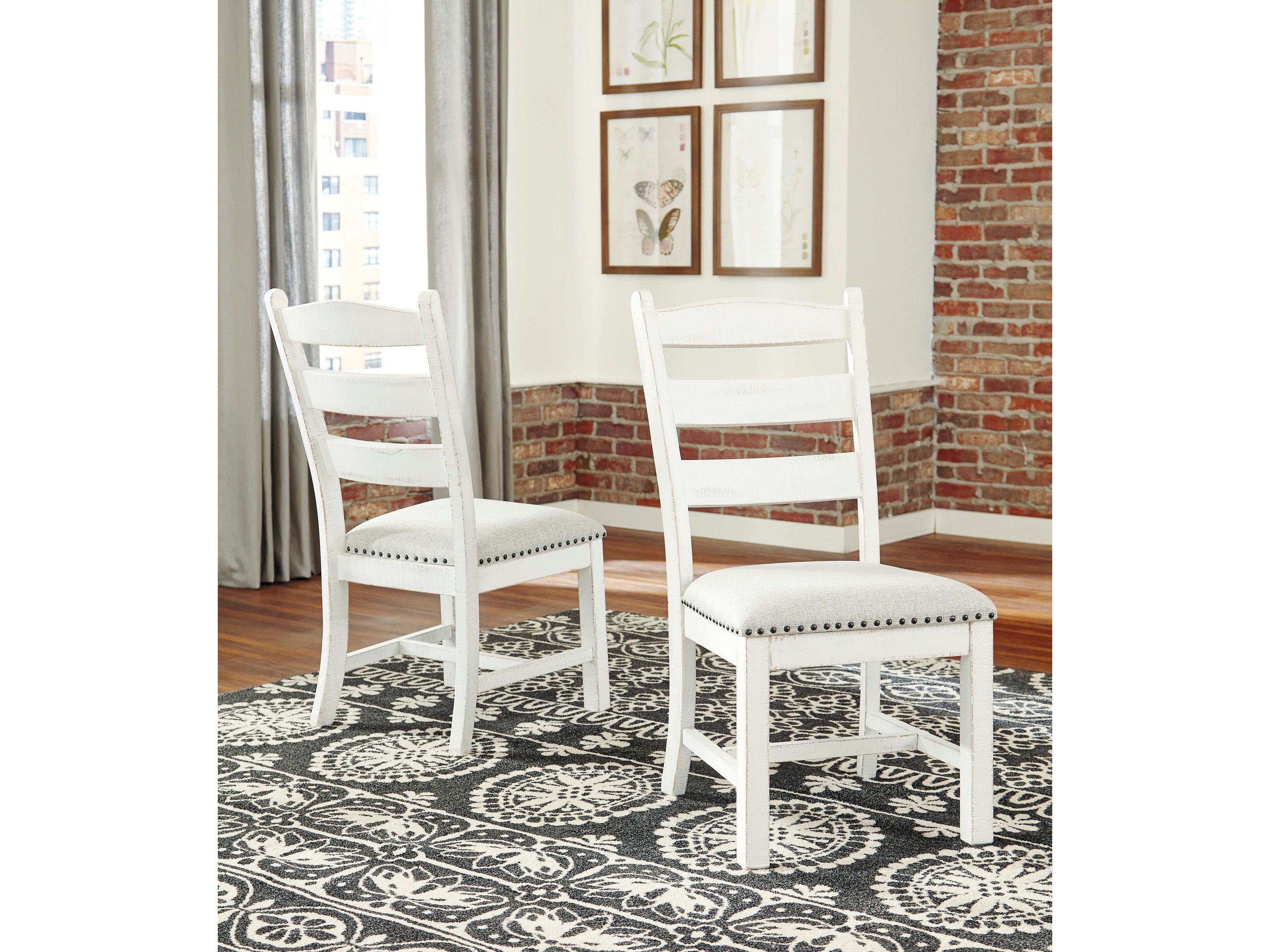 Valebeck Beige & White Dining Side Chair (Set of 2)