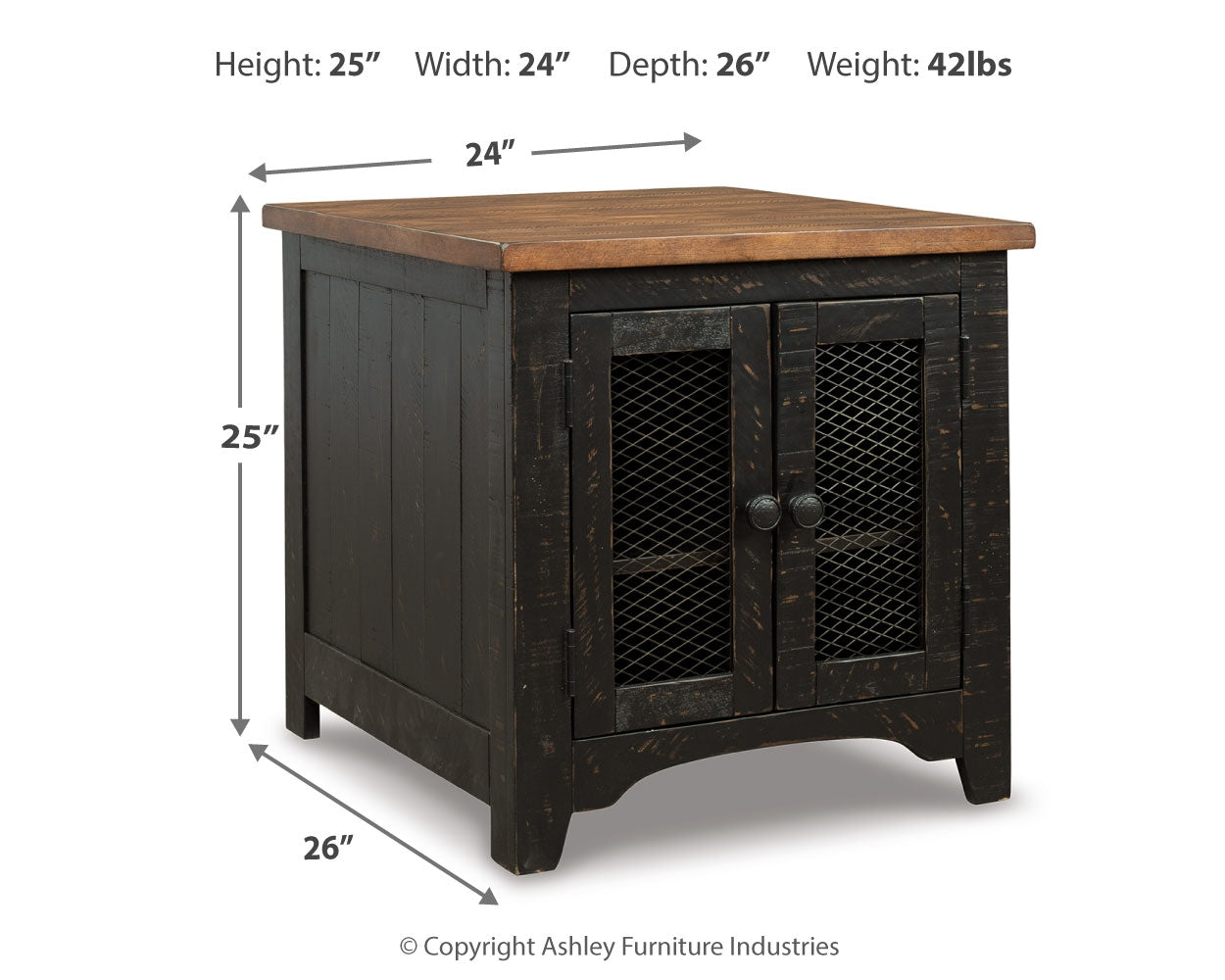 Valebeck Black/Brown Coffee Table and 2 End Tables