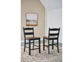 Valebeck Black & Brown Counter Height Bar Chair (Set of 2)