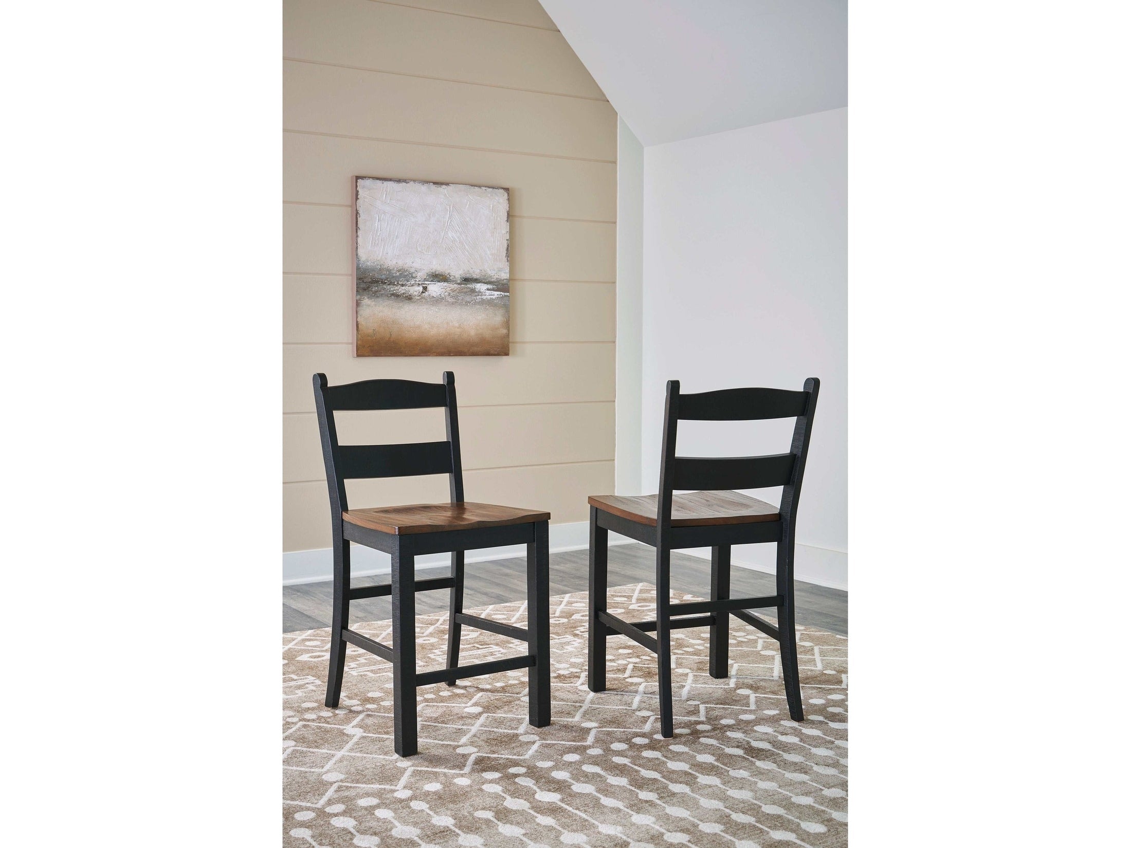 Valebeck Black & Brown Counter Height Bar Chair (Set of 2)