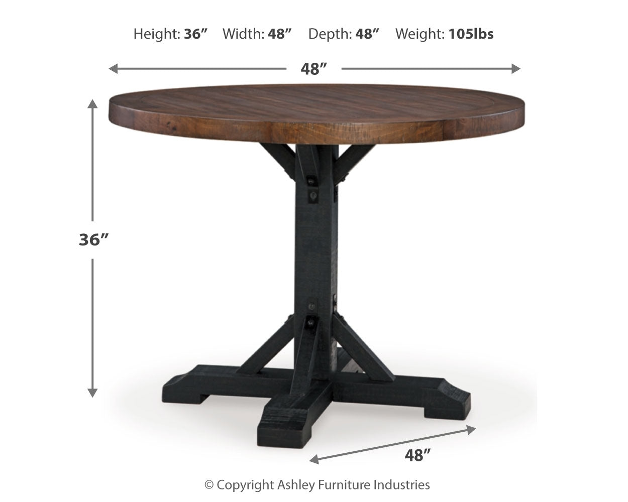 Valebeck Black/Brown Counter Height Dining Table and 6 Barstools