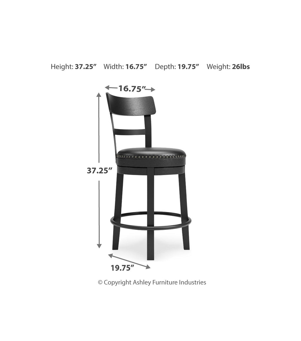 Valebeck Black Counter Height Bar Chair