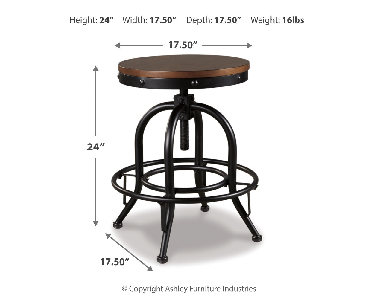 Valebeck Multi Counter Height Dining Table, 6 Barstools and Server