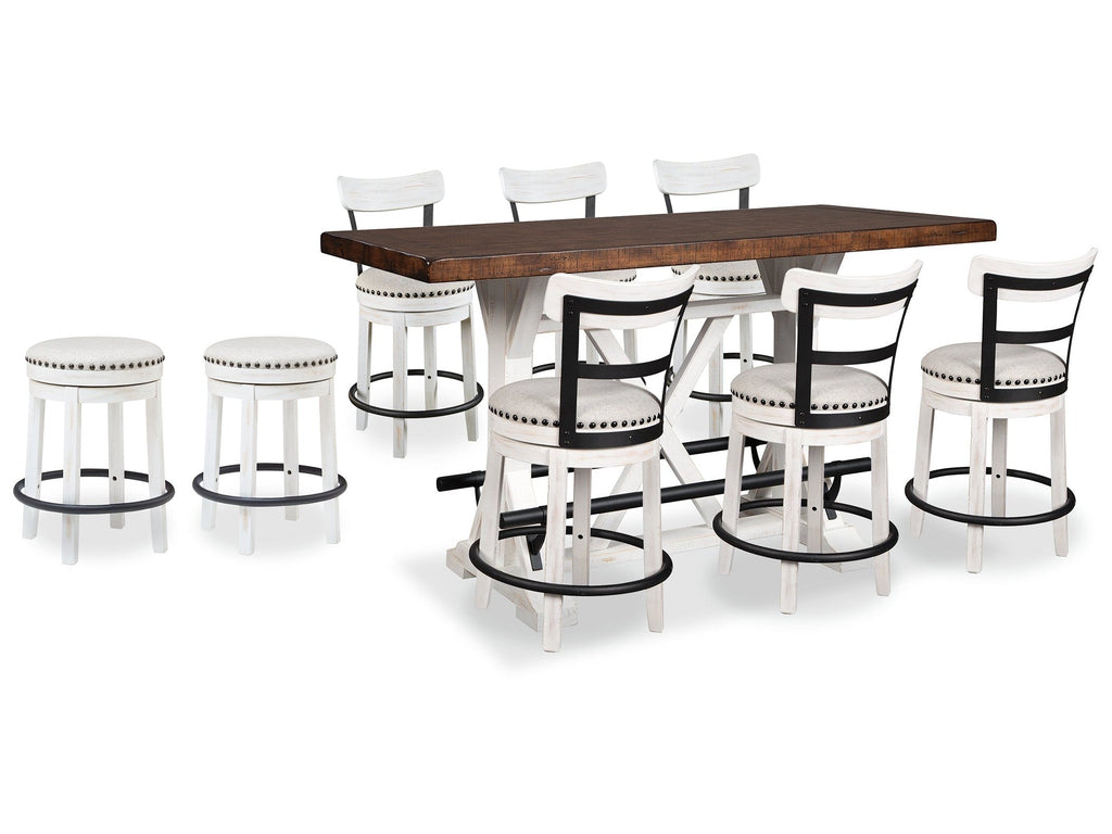 Valebeck Multi Counter Height Dining Table and 8 Barstools