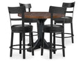 Valebeck Multi Counter Height Table and 4 Barstools