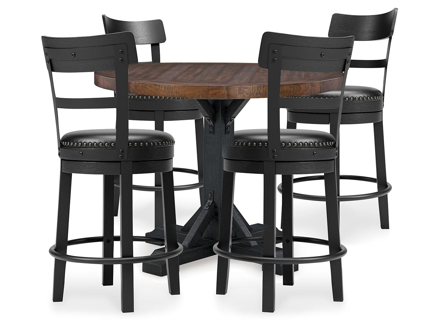 Valebeck Multi Counter Height Table and 4 Barstools