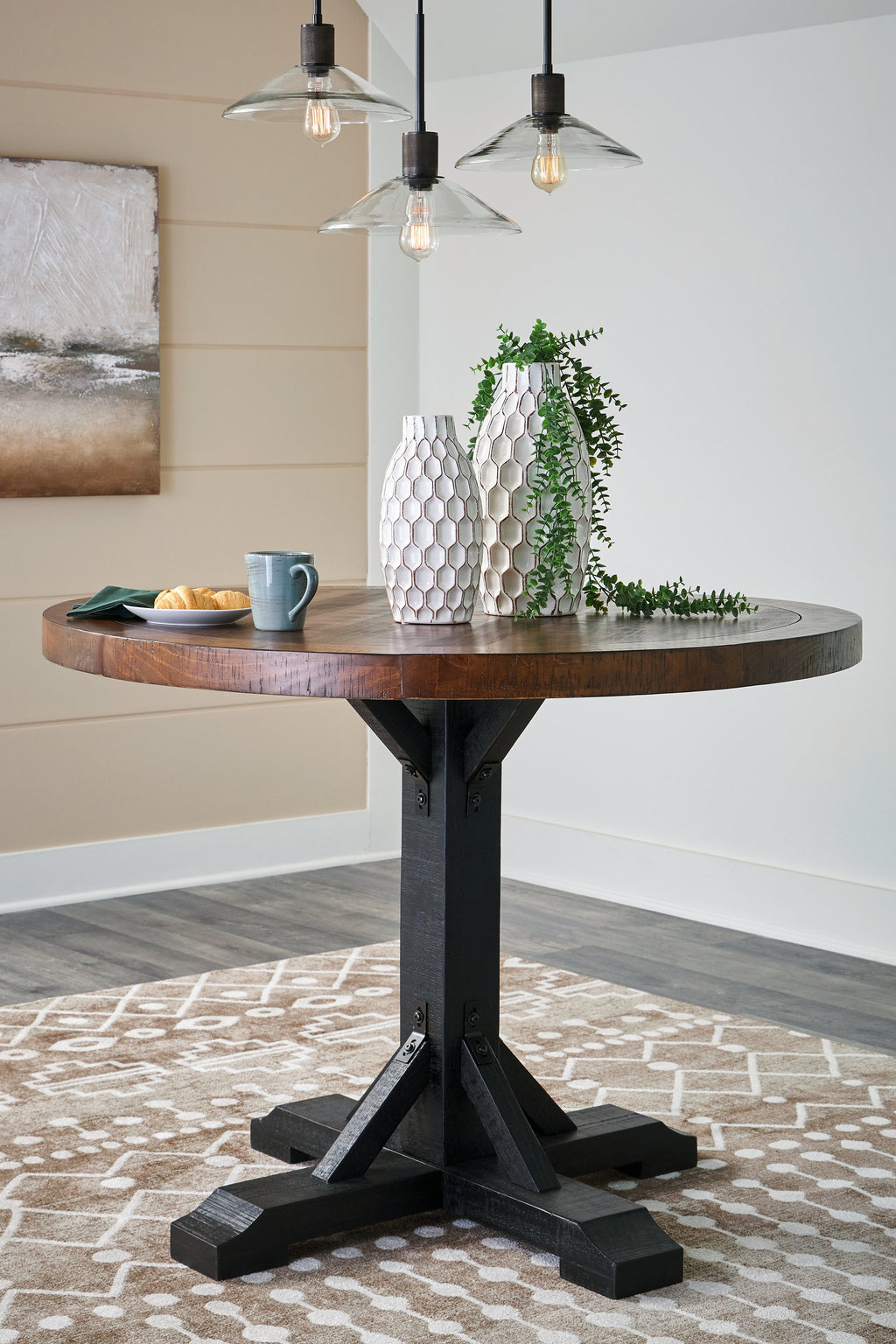 Valebeck Multi Counter Height Table and 4 Barstools