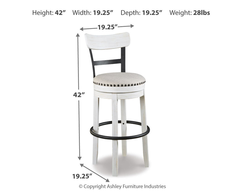 Valebeck White Bar Height Bar Chair