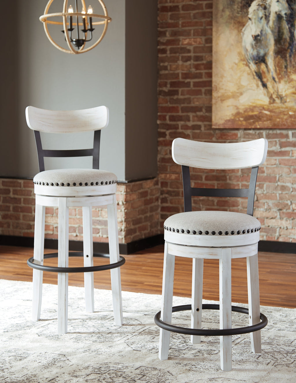 Valebeck White Bar Height Bar Chair