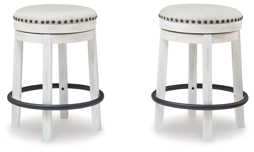Valebeck White & Black Counter Height Stool