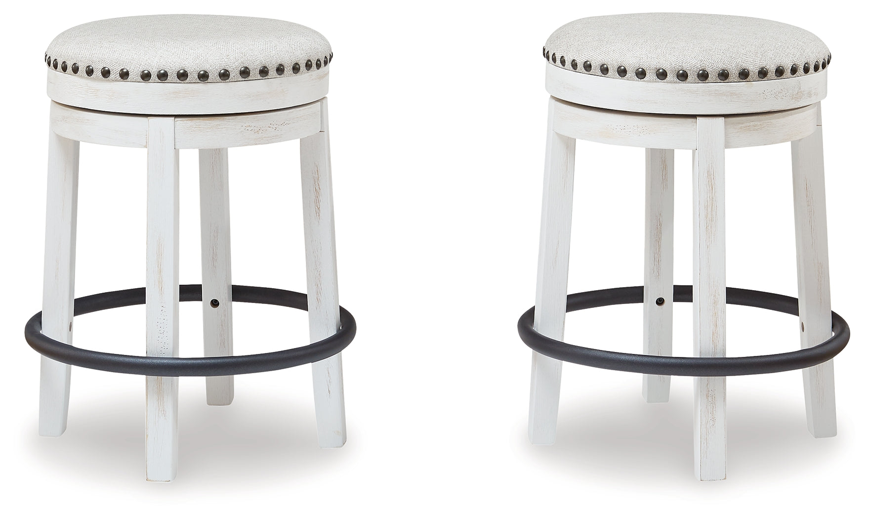 Valebeck White & Black Counter Height Stool