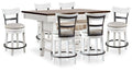 Valebeck White/Brown Counter Height Dining Table and 6 Chairs