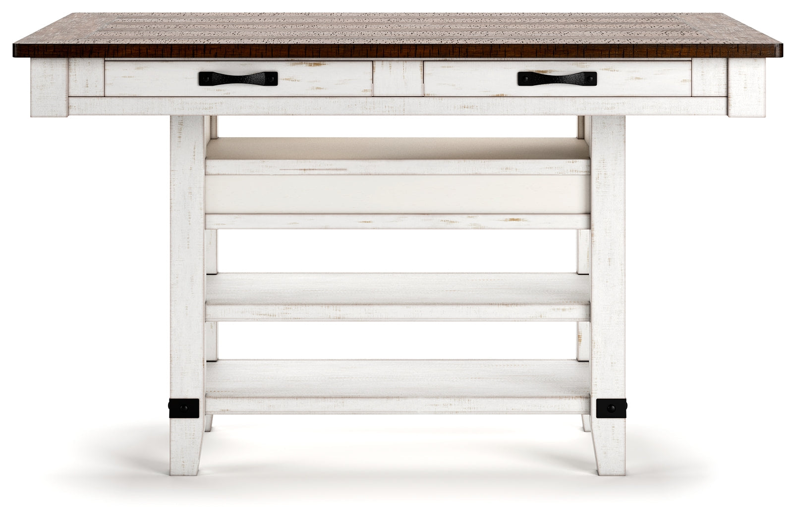 Valebeck White/Brown Counter Height Dining Table and 6 Chairs