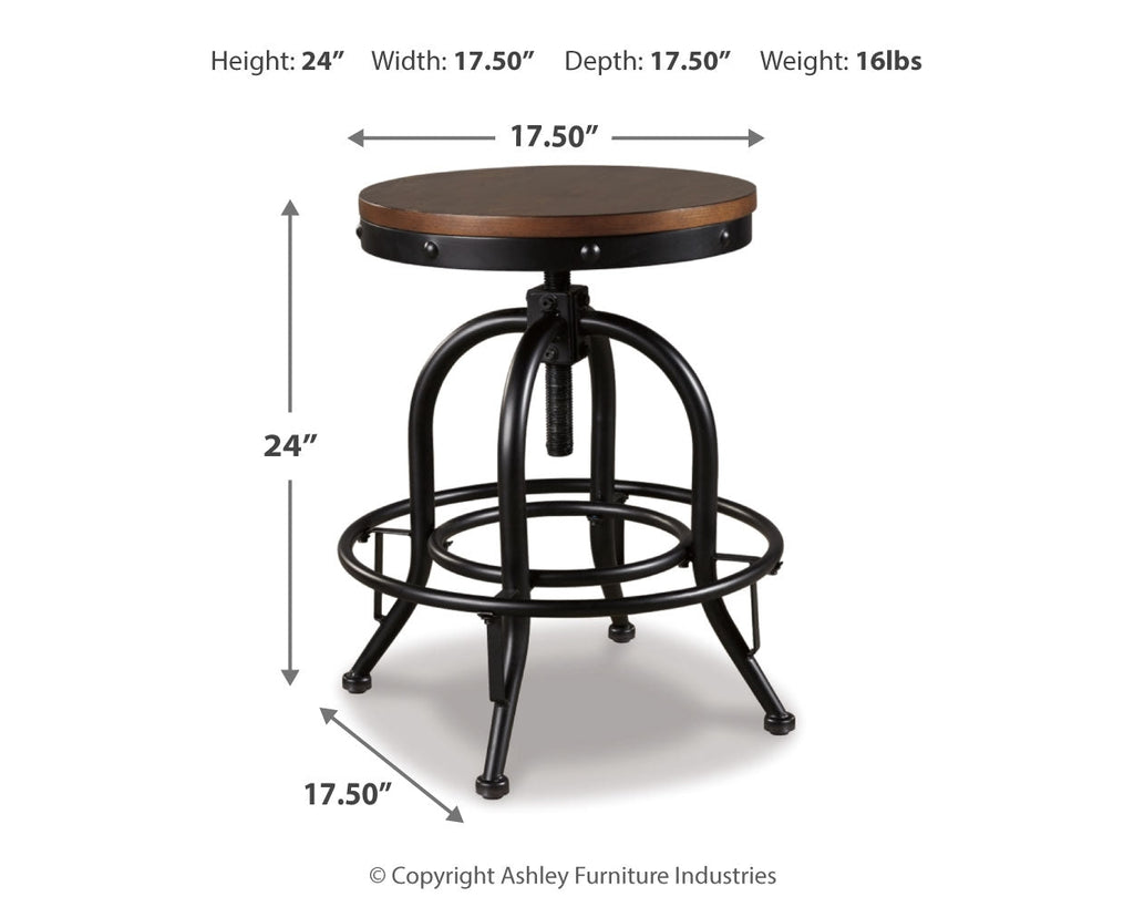 Valebeck White/Brown Counter Height Dining Table w/ 4 Barstools