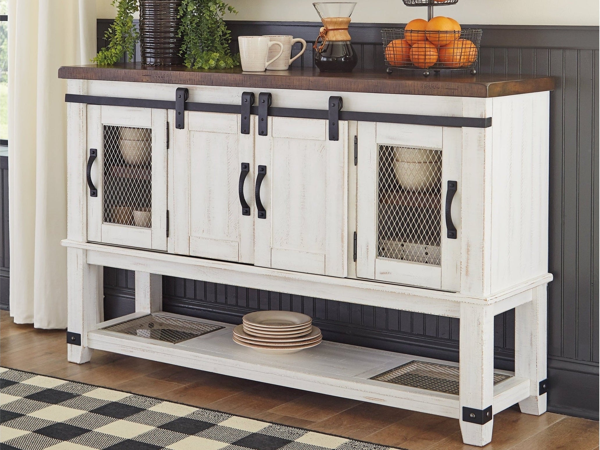 Valebeck White & Brown Dining Server/Sideboard