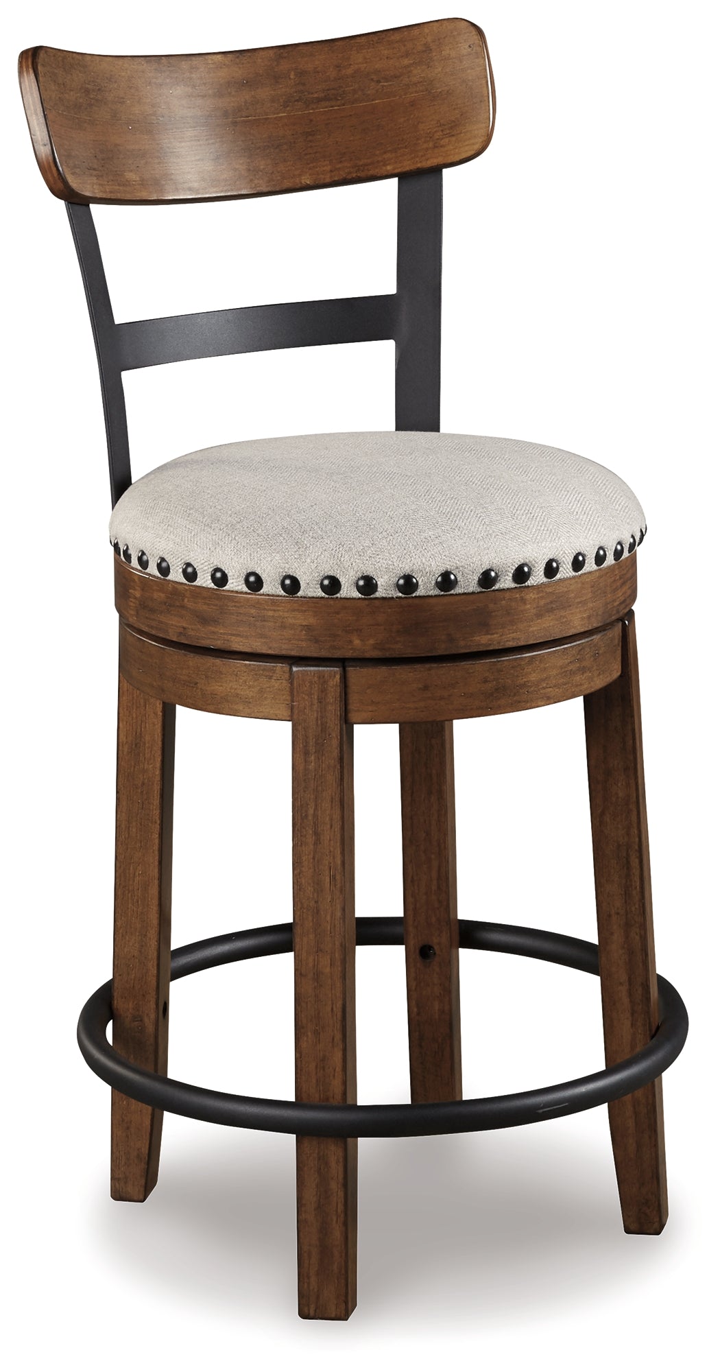 Valebeck White/Brown/Linen Counter Height Dining Table and 4 Barstools