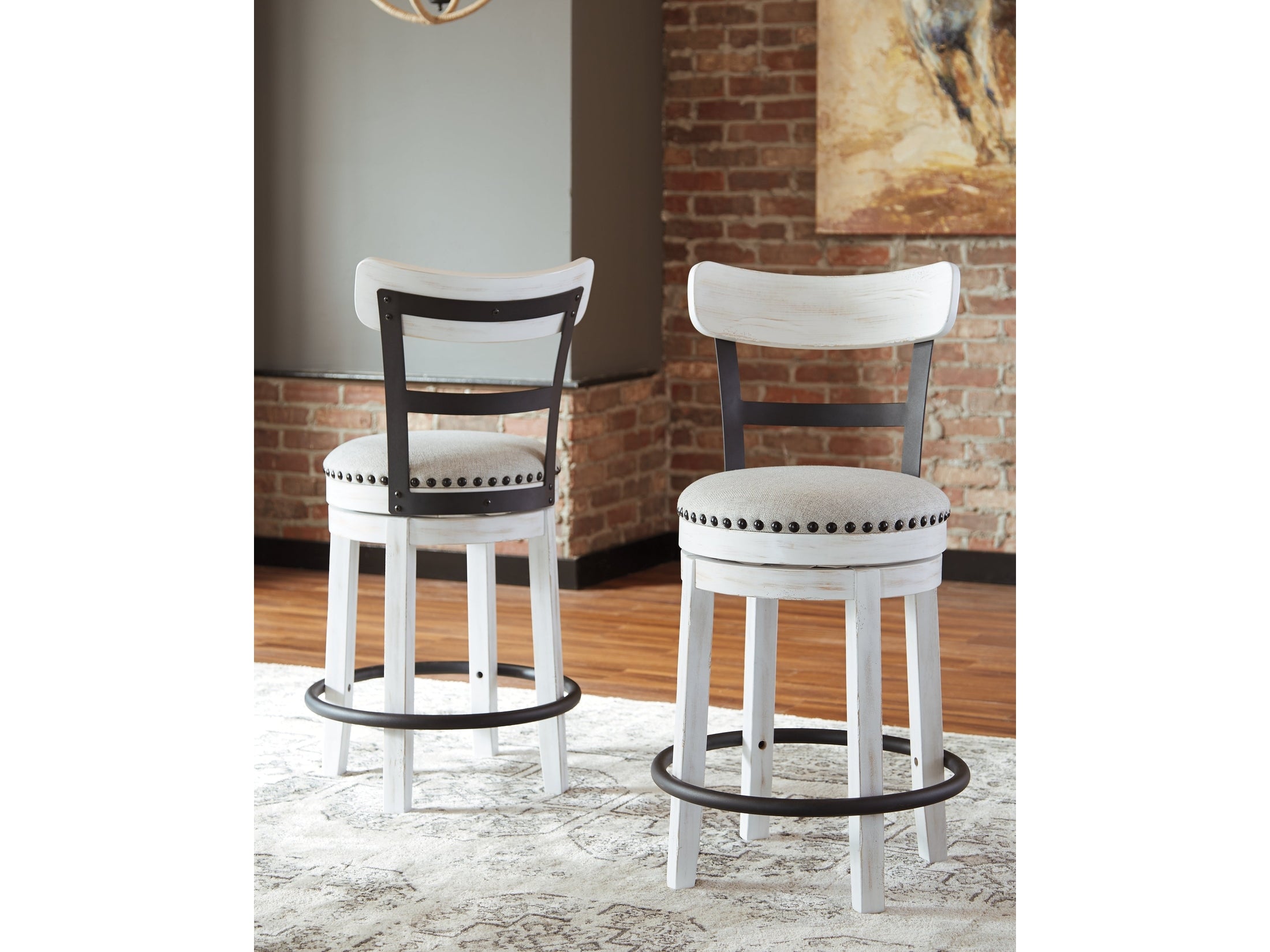 Valebeck White Counter Height Bar Chair