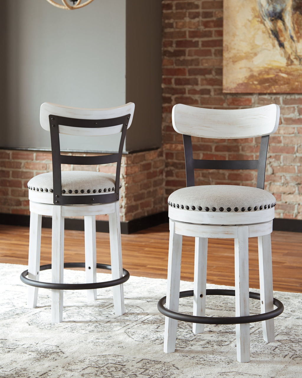Valebeck White Counter Height Bar Chair