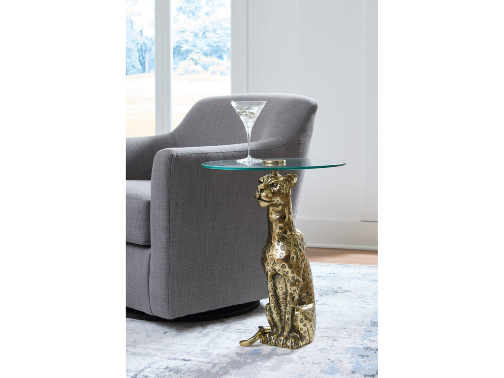 Vallain Antique Gold Accent Table