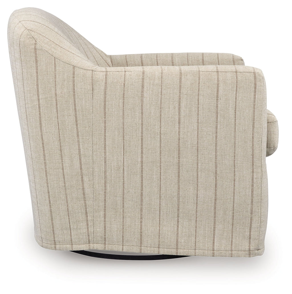 Valwick Cream/Brown Swivel Accent Chair