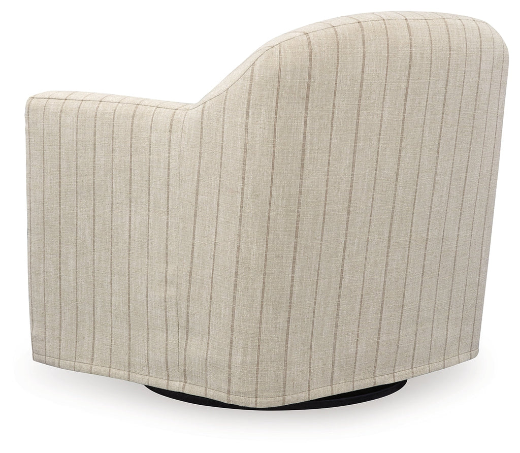 Valwick Cream/Brown Swivel Accent Chair