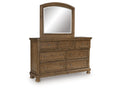 Vandenmore Medium Brown 7 Drawer Dresser and Mirror