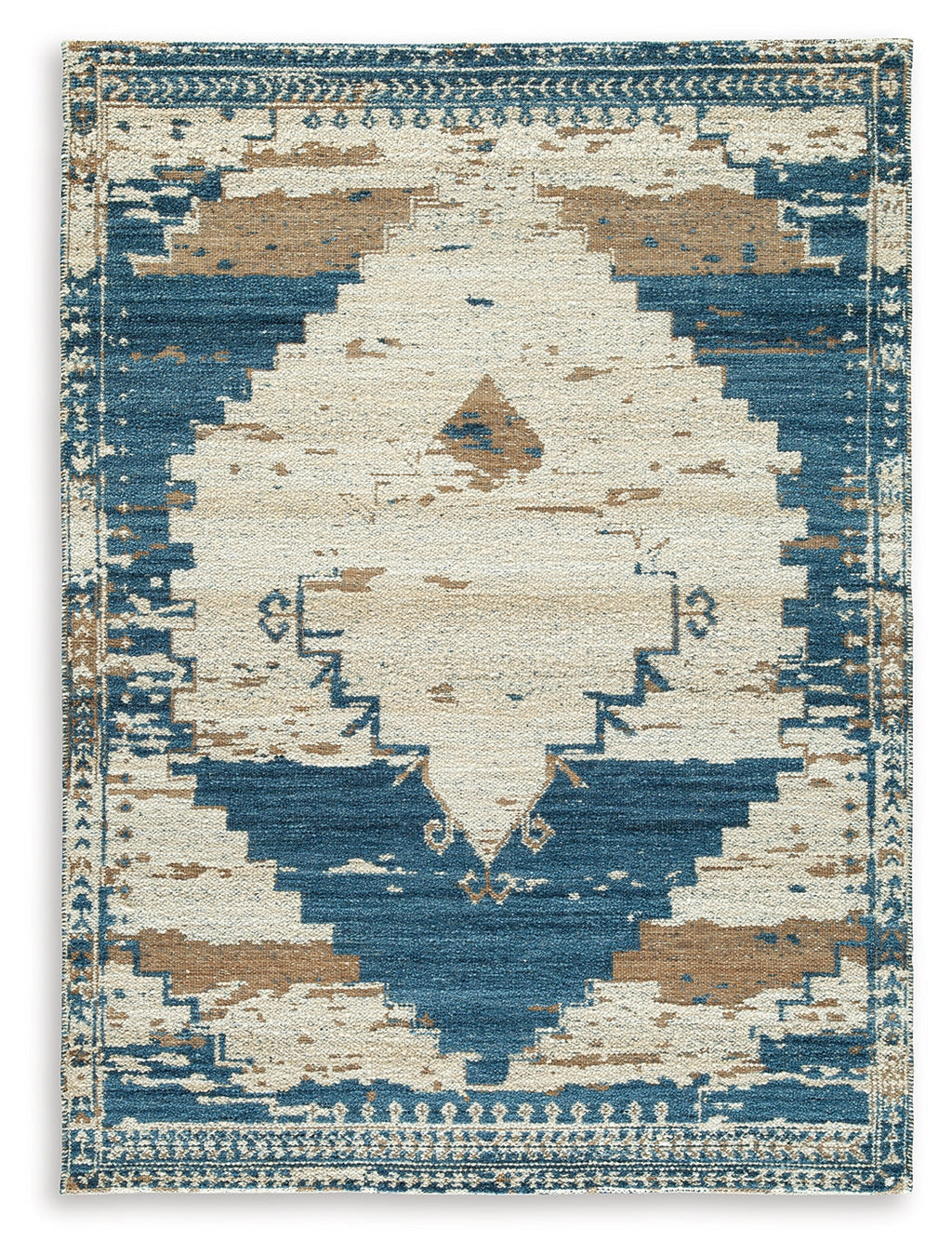 Varnler Blue/Brown/Tan 5' x 7' Rug