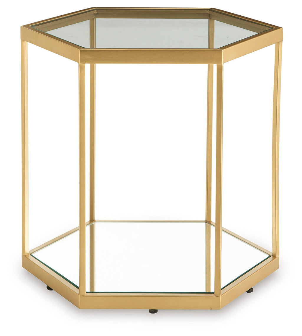 Veerwick Gold Finish Accent Coffee Table
