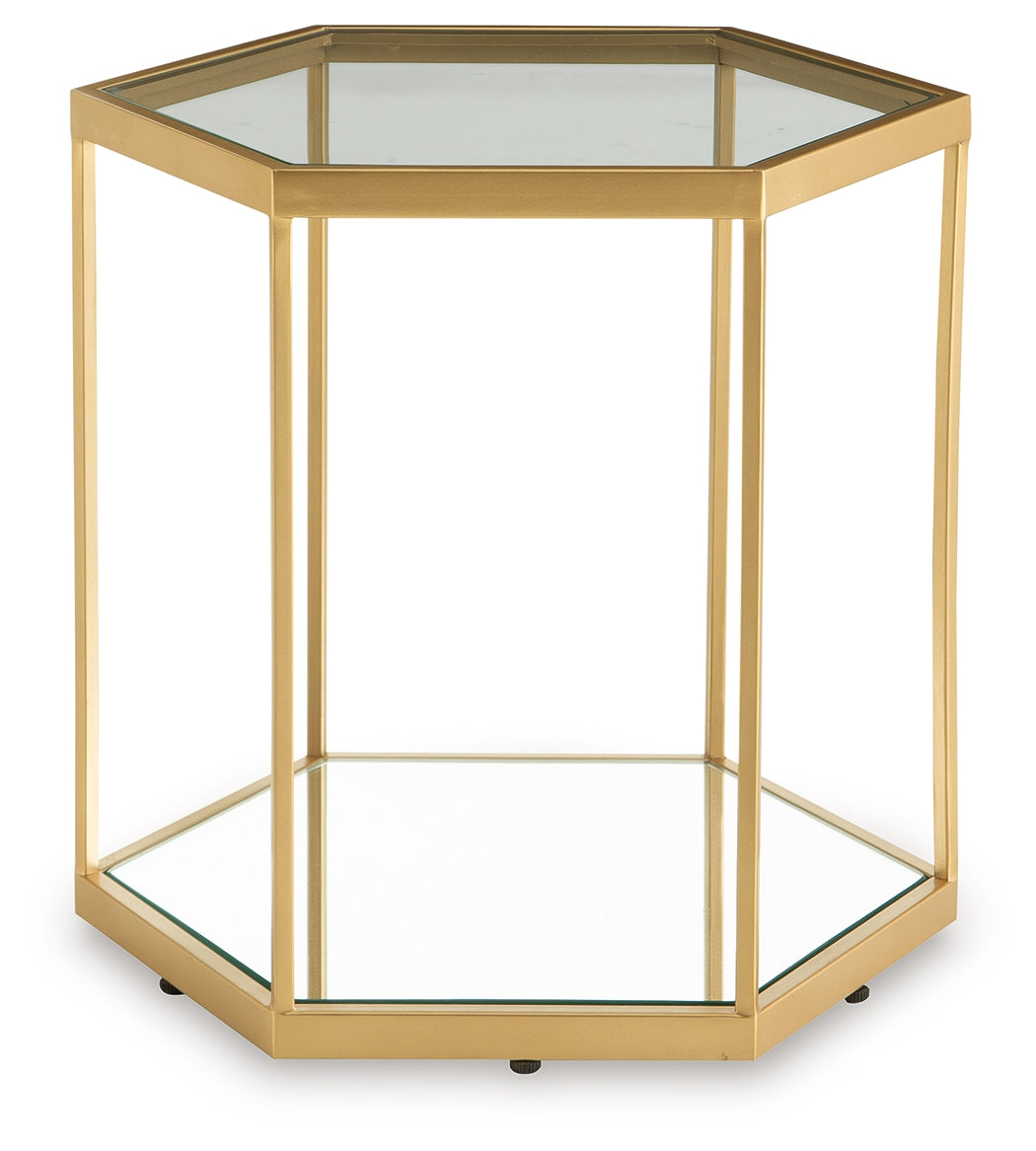 Veerwick Gold Finish Accent Coffee Table