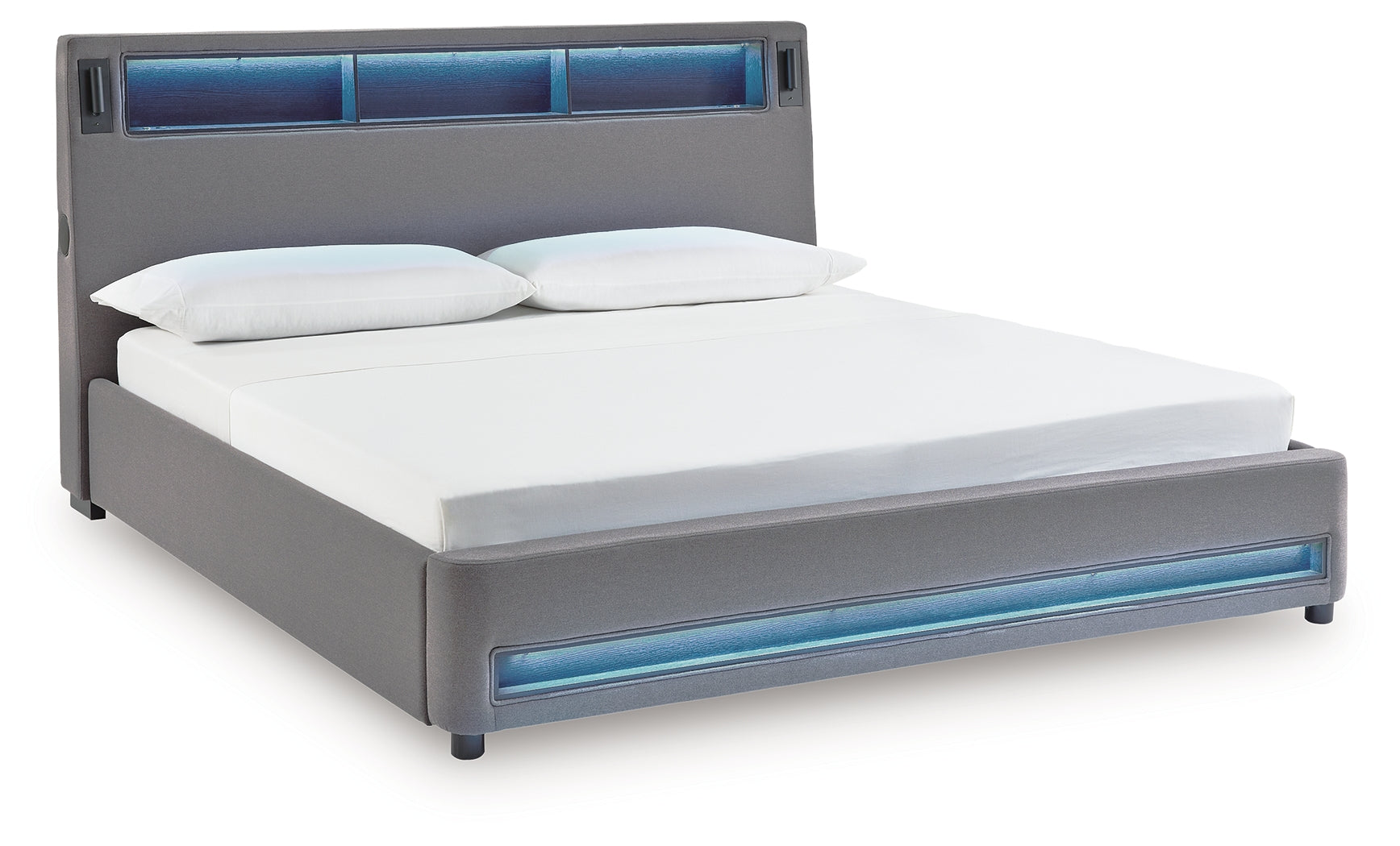 Verishaw Gray California King Upholstered Bed