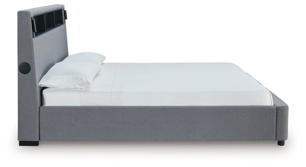 Verishaw Gray California King Upholstered Bed