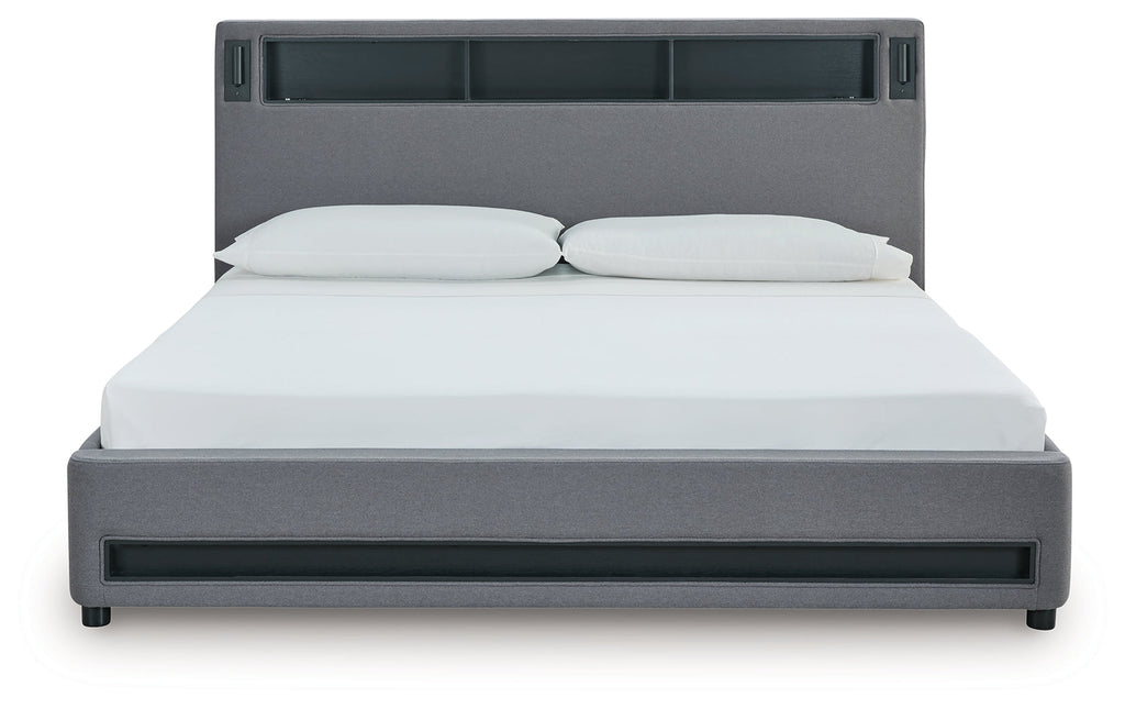 Verishaw Gray Queen Upholstered Bed