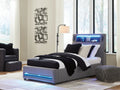 Verishaw Gray Twin Upholstered Bed