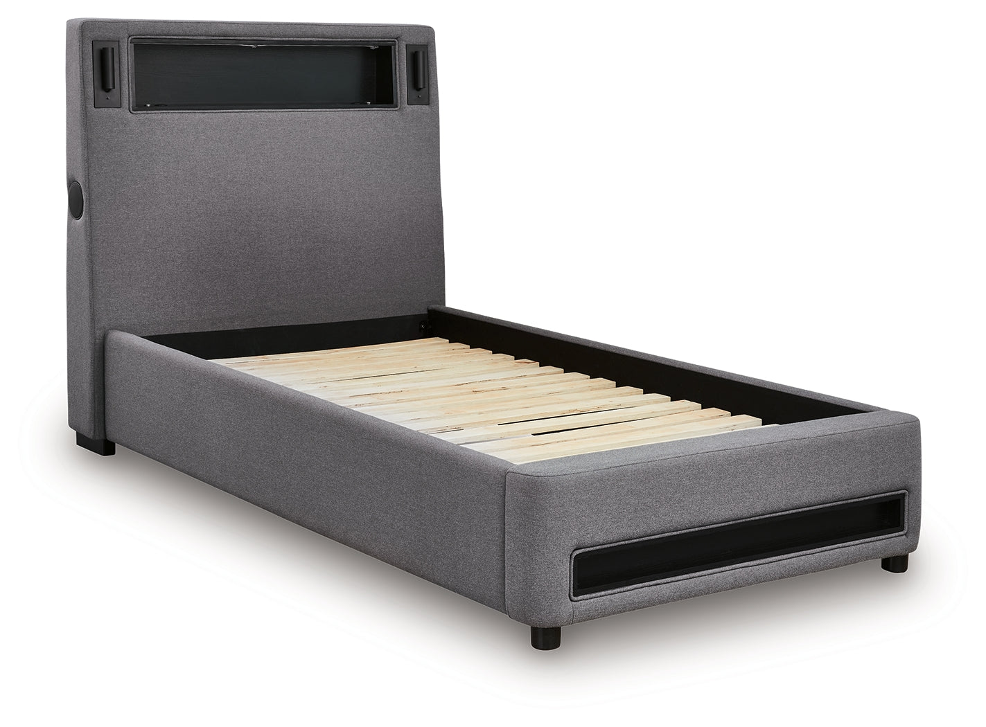 Verishaw Gray Twin Upholstered Bed