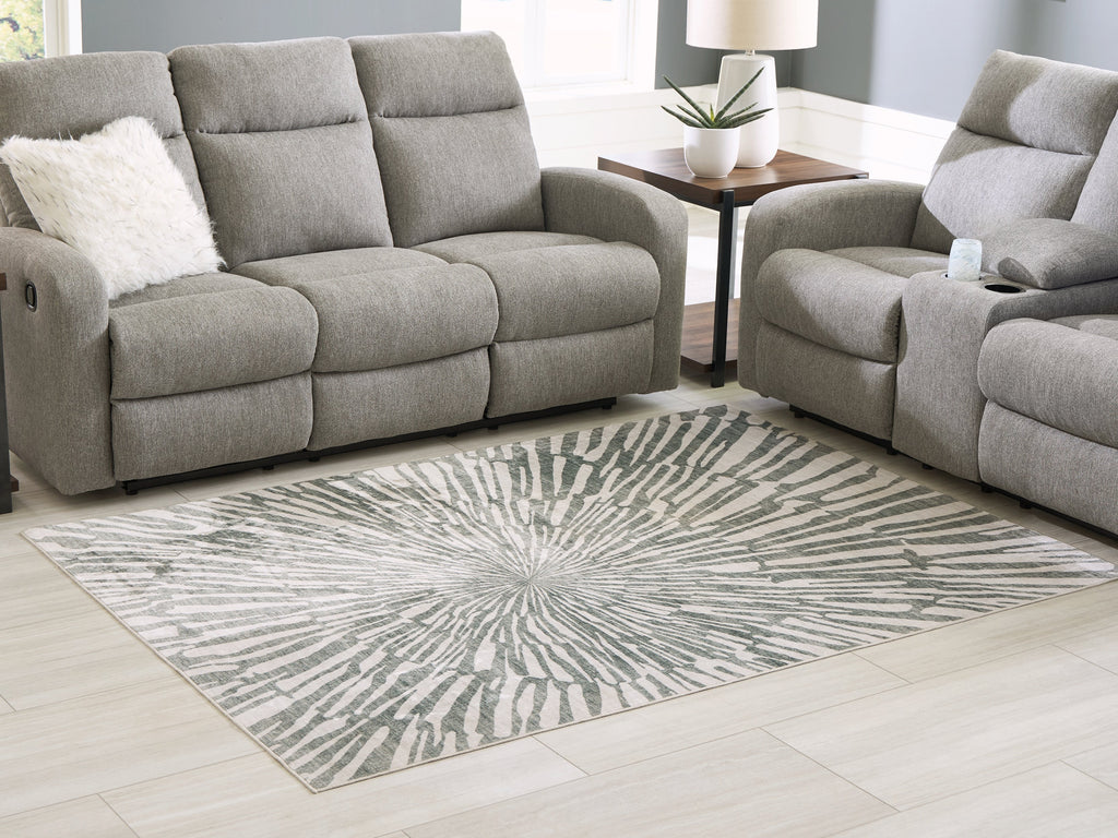 Verland Gray/White Washable Medium Rug