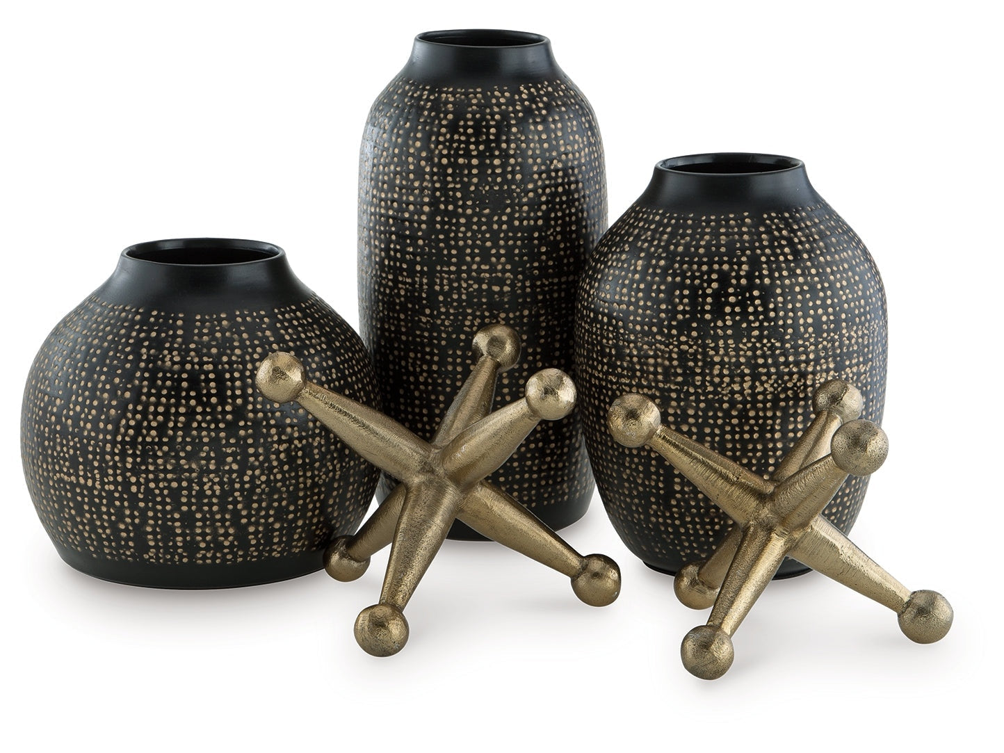 Vinburn Black/Gold Finish Accessory Set (Set of 5)