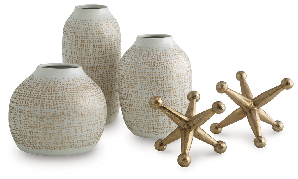Vinburn White/Gold Finish Accessory Set (Set of 5)