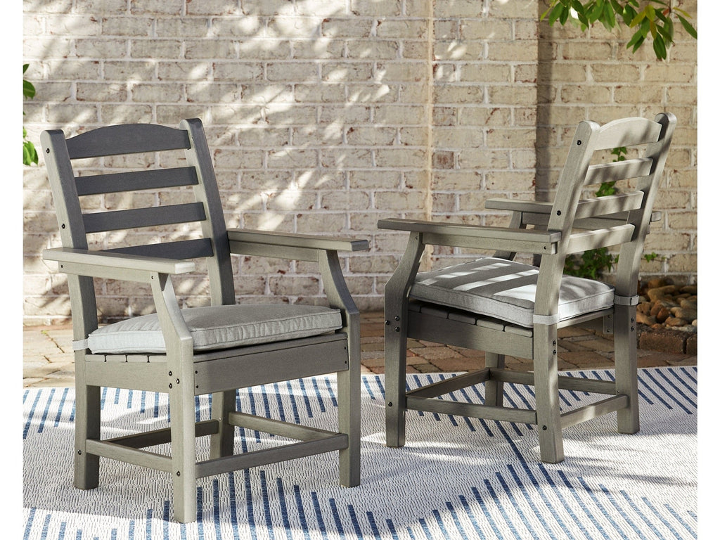 Visola Gray Outdoor Arm Chair w/ Cushion (Set of 2)