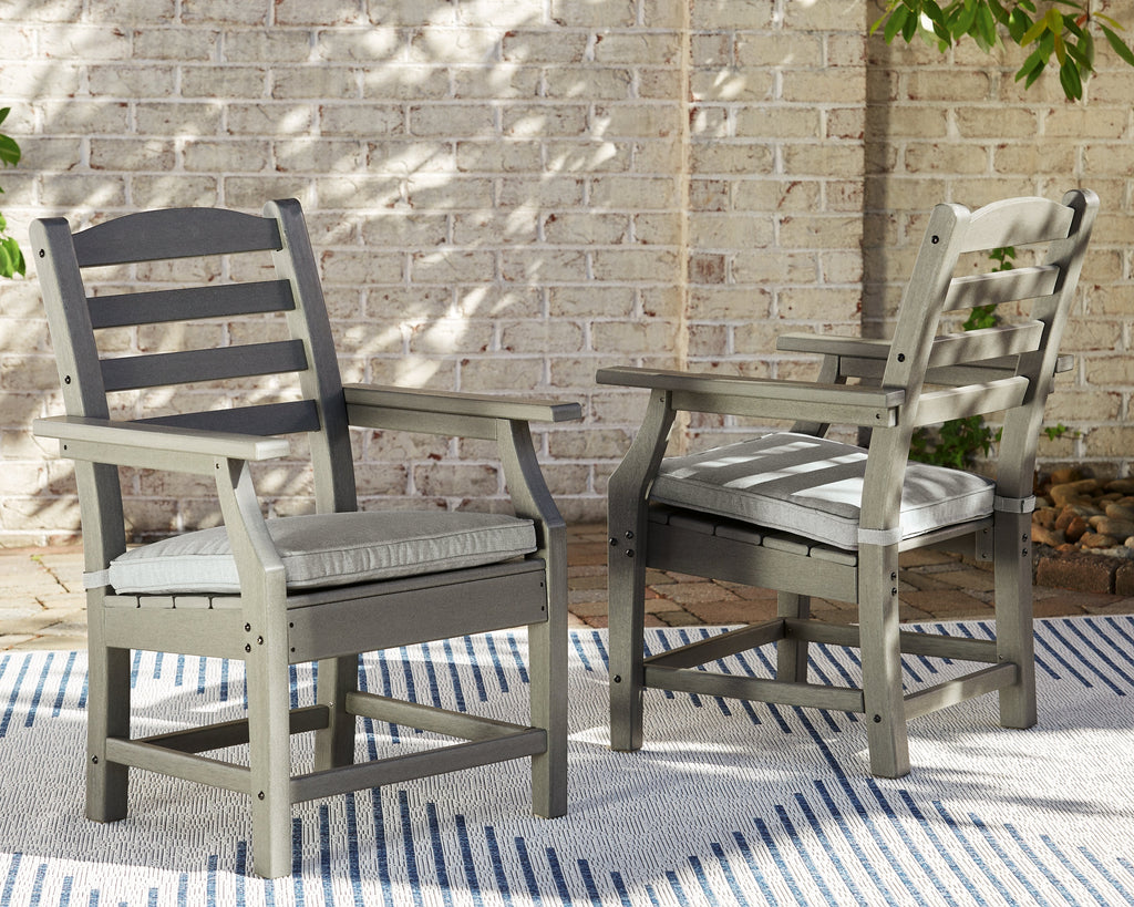 Visola Gray Outdoor Arm Chair w/ Cushion (Set of 2)