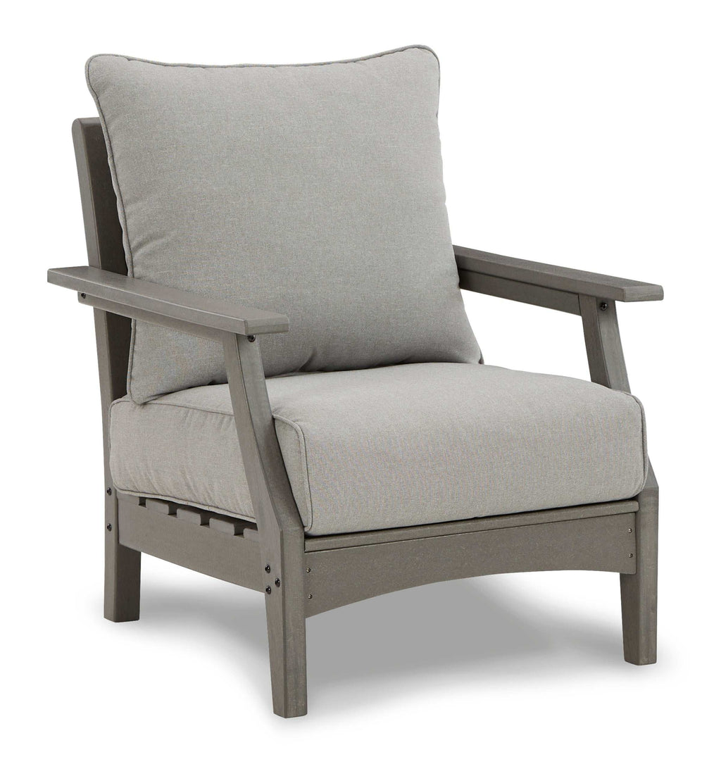 Visola Gray Outdoor Conversation Set w/ Loveseat Coffee Table / 4pc