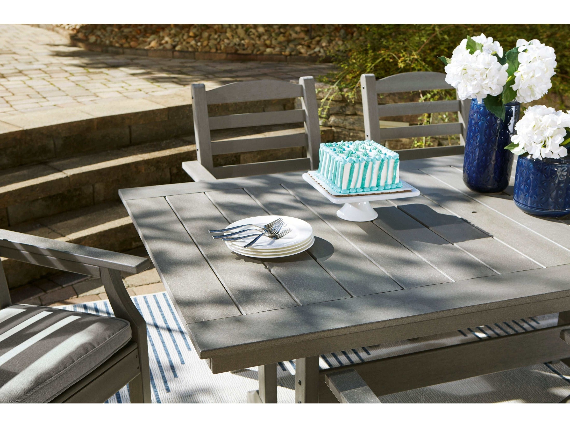 Visola Gray Outdoor Dining Set / 5pc