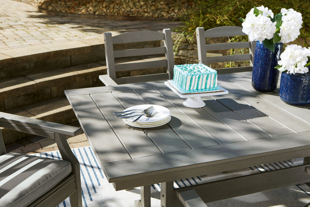 Visola Gray Outdoor Dining Table w/6 Chairs