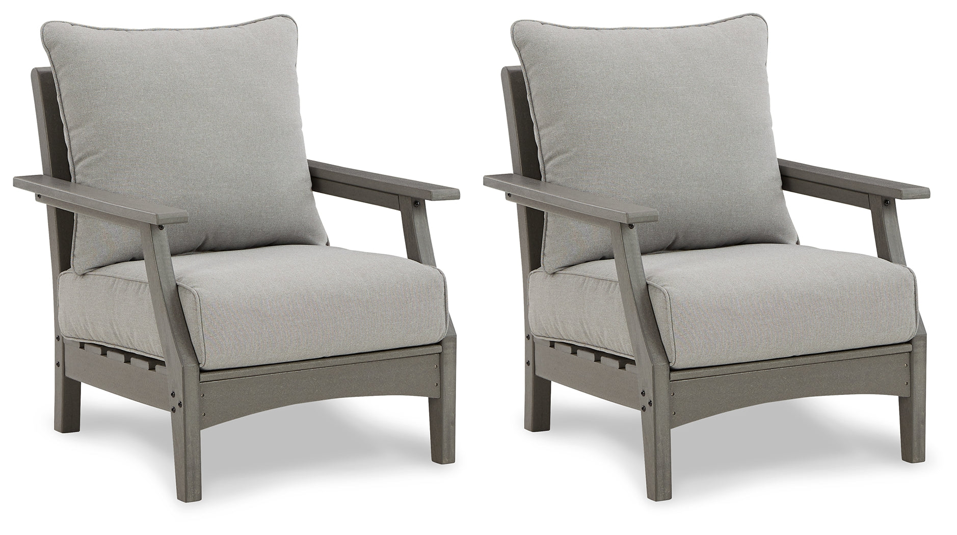 Visola Gray Outdoor Lounge Chair w/ Cushion (Set of 2)